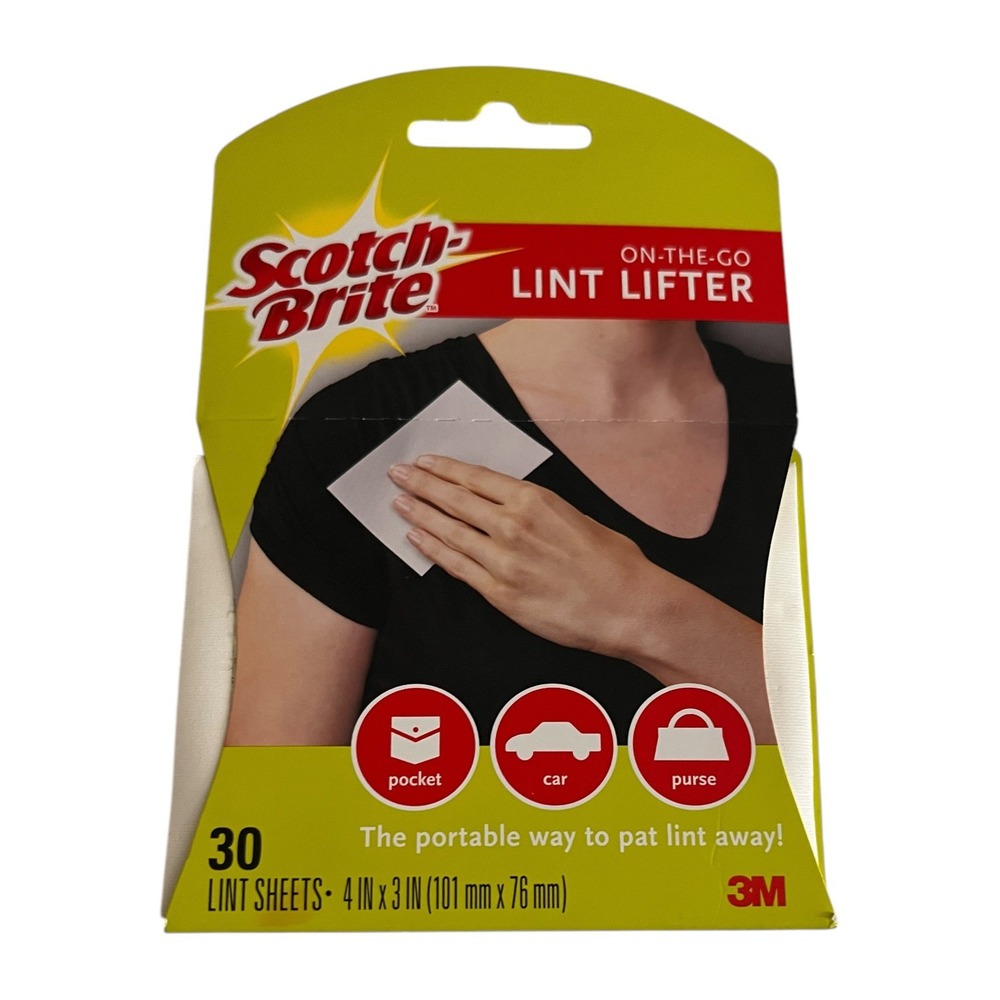 Scotch Brite Lint Lifter 30 Portable Lint Removal Sheets New Deadstock OOP